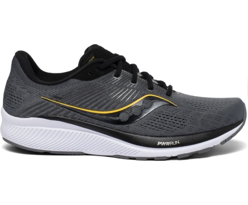 Tenis Saucony Guide 14 Wide Hombre Zapatillas Running Charcoal / ViziGold México MX-738-DO